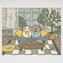 Bubu and Moonch Collection Art Print "Rainy Day", 10" x 8"