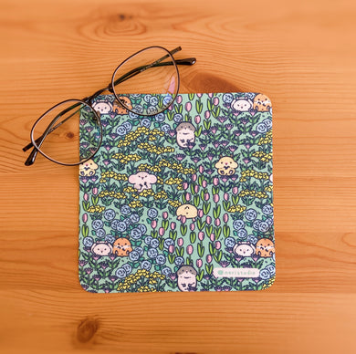 Microfiber Lens Cleaning Cloth with Noristudio Hamster Meadow Pattern