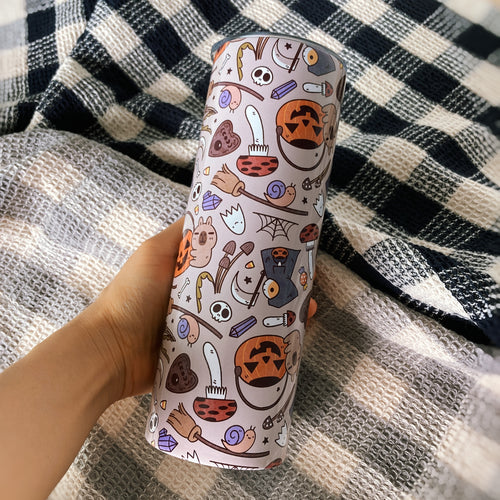 Bubu and Moonch Halloween tumbler by Noristudio