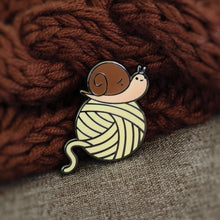 Josh the Snail with Yarn Ball Enamel Pin, 2026 New Colors, Rustic Orange