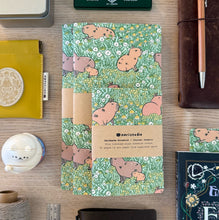 Handmade Notebook / Travelers Notebook Inserts, Capybara Meadow