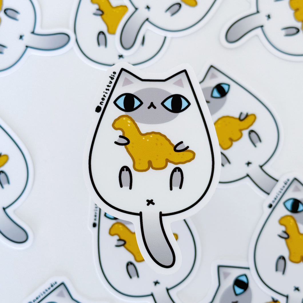 Blue Point Siamese Cat with Dino Nugget Vinyl Sticker