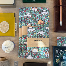 Handmade Notebook / Travelers Notebook Inserts, Teddy Guinea pigs and Tulips