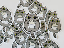 Classic Tabby Cat with Chinese Dumpling Vinyl Sticker by Noristudio