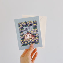 smile motivational guinea pig greeting card mini print by Noristudio