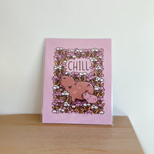 Pink Capybara art print by Noristudio
