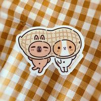 Bubu and Moonch Peanuts Twins Vinyl Sticker by Noristudio