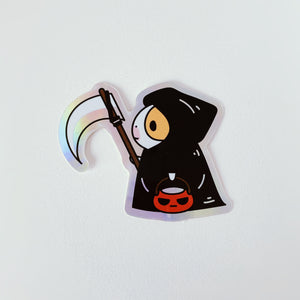 Bubu the Guinea pig Grim Reaper holographic sticker by Noristudio