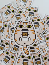 cream tabby cat vinyl sticker by Noristudio