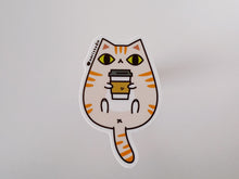 cream tabby cat vinyl sticker by Noristudio