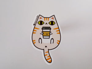 cream tabby cat vinyl sticker by Noristudio