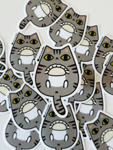 Classic Tabby Cat with Chinese Dumpling Vinyl Sticker by Noristudio