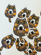 Tortoiseshell Cat with Onigiri Vinyl Sticker by Noristudio