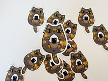 Tortoiseshell Cat with Onigiri Vinyl Sticker by Noristudio