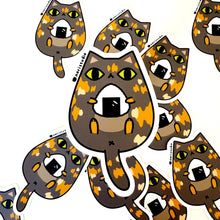Tortoiseshell Cat with Onigiri Vinyl Sticker by Noristudio