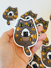 Tortoiseshell Cat with Onigiri Vinyl Sticker by Noristudio