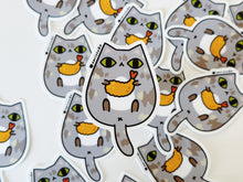 muted tortoiseshell cat with Shrimp Tempura Vinyl Sticker by Noristudio
