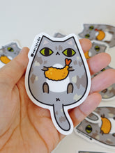 muted tortoiseshell cat with Shrimp Tempura Vinyl Sticker by Noristudio