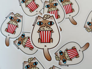 Cinnamon Point Siamese Cat with Popcorn Vinyl Sticker