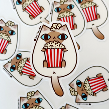 Cinnamon Point Siamese Cat with Popcorn Vinyl Sticker