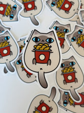 Seal Point (Dark Brown Points) Siamese Cat with Fried Chicken Vinyl Sticker