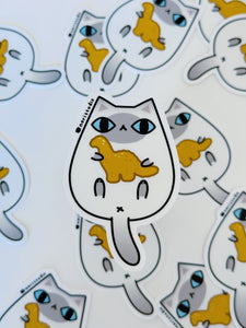 Blue Point Siamese Cat with Dino Nugget Vinyl Sticker