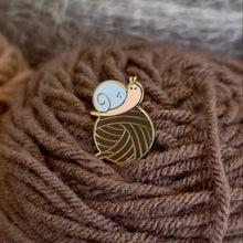 Josh the Snail with Yarn Ball Enamel Pin, 2026 New Colors, Baby Blue and Brown