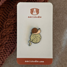 Josh the Snail with Yarn Ball Enamel Pin, 2026 New Colors, Rustic Orange