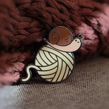 Josh the Snail with Yarn Ball Enamel Pin, 2026 New Colors, Rustic Orange