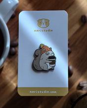 Coffee Addict Squirrel Enamel Pin, Fall Edition