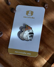 Coffee Addict Squirrel Enamel Pin, Fall Edition