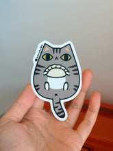 Classic Tabby Cat with Chinese Dumpling Vinyl Sticker by Noristudio