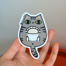 Classic Tabby Cat with Chinese Dumpling Vinyl Sticker