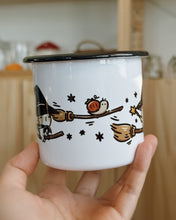 Bubu and Moonch Enamel Camp Mug - "Witches' Brooms"
