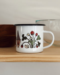 Bubu and Moonch Enamel Camp Mug - "Strawberry Season"