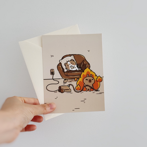 Bubu and Moonch Collection Art Print "Lazy Roommate", A2