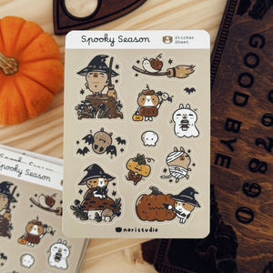 Bubu and Moonch spooky season Halloween sticker sheet by Noristudio 