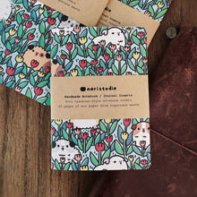 Handmade Notebook / Travelers Notebook Inserts, Teddy Guinea pigs and Tulips