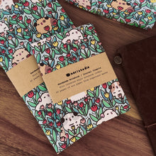Handmade Notebook / Travelers Notebook Inserts, Teddy Guinea pigs and Tulips