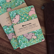 Handmade Notebook / Travelers Notebook Inserts, Capybara Meadow