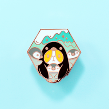 Guinea pig with penguins enamel pin by Noristudio