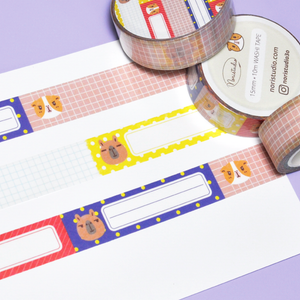 bubu and moonch washi tape, planner decoration 