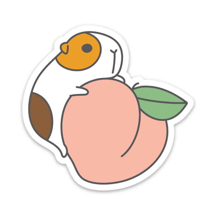 G-U-I-N-E-A Pig and Peach Vinyl Sticker
