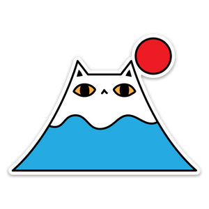 Mount Fuji Cat Vinyl Sticker