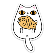 Taiyaki White Cat Vinyl Sticker