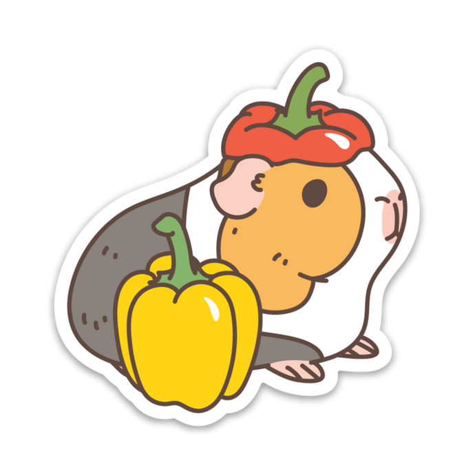 G-U-I-N-E-A Pig and Bell Pepper Vinyl Sticker