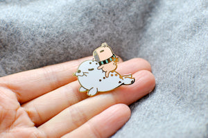 capybara and baby seal lapel pin by Noristudio