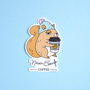 coffee lover squirrel vinyl sticker by Noristudio 