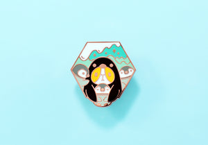 cute penguin lapel pin by Noristudio