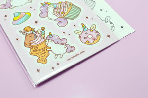 Cute unicorn stickers by Noristudio, unicorn lover gift 
